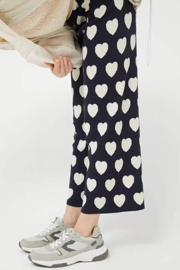 Heart Print Knit Pants