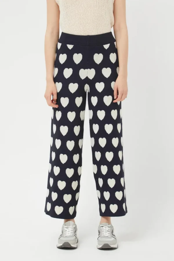 Heart Print Knit Pants