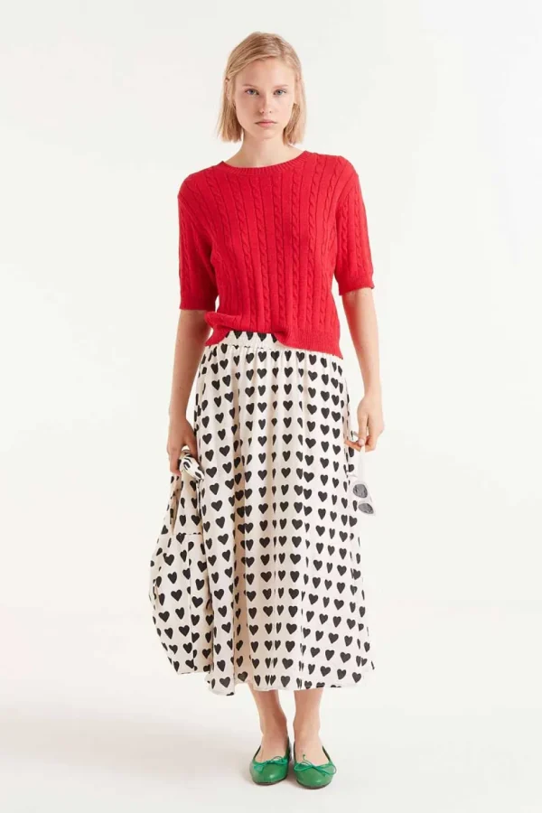 Heart Print Skirt