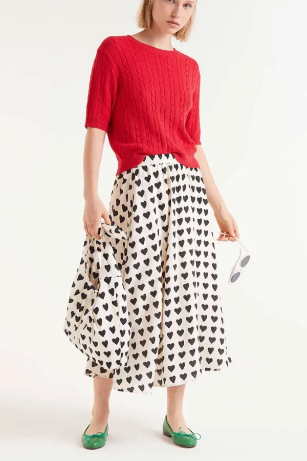 Heart Print Skirt