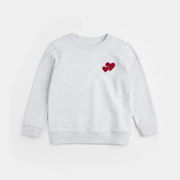 Heart to Heart Heather Grey Fleece Sweatshirt