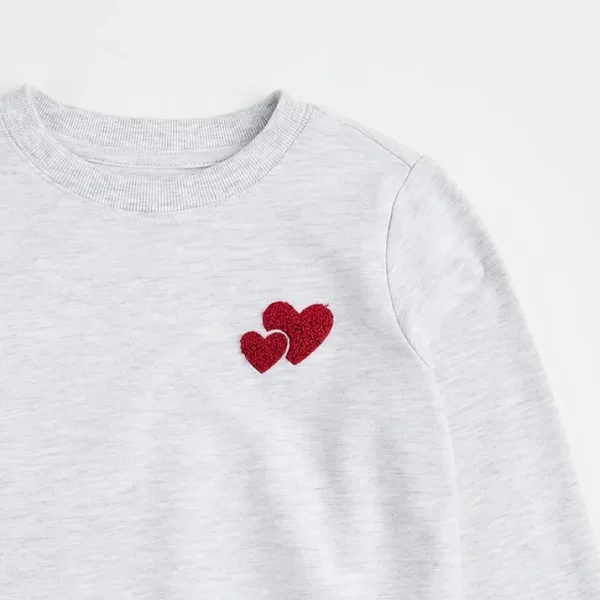 Heart to Heart Heather Grey Fleece Sweatshirt