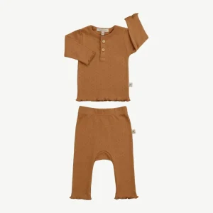 Henley + Leggings Set - Cashew