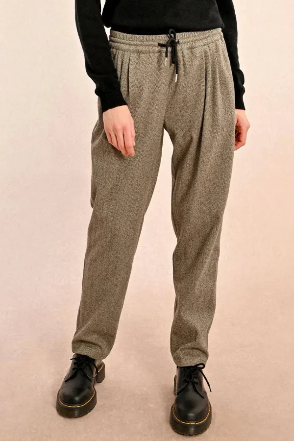 Herringbone Jogger Pants - Black