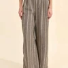 Herringbone Wide-Leg Pants