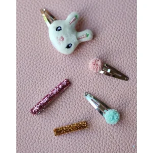 Honey Bunny Hair Clip Set (set of five)