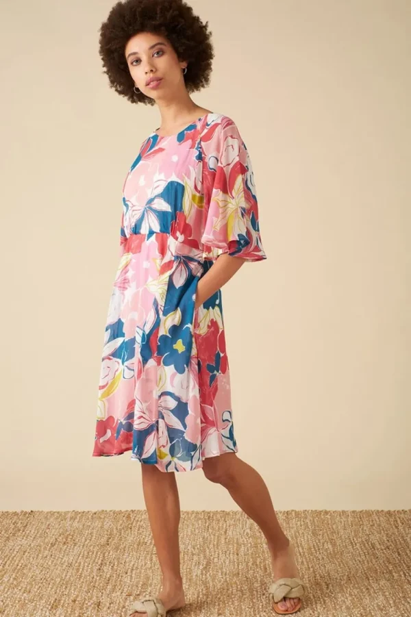 Ines Pink Isilah Floral Dress