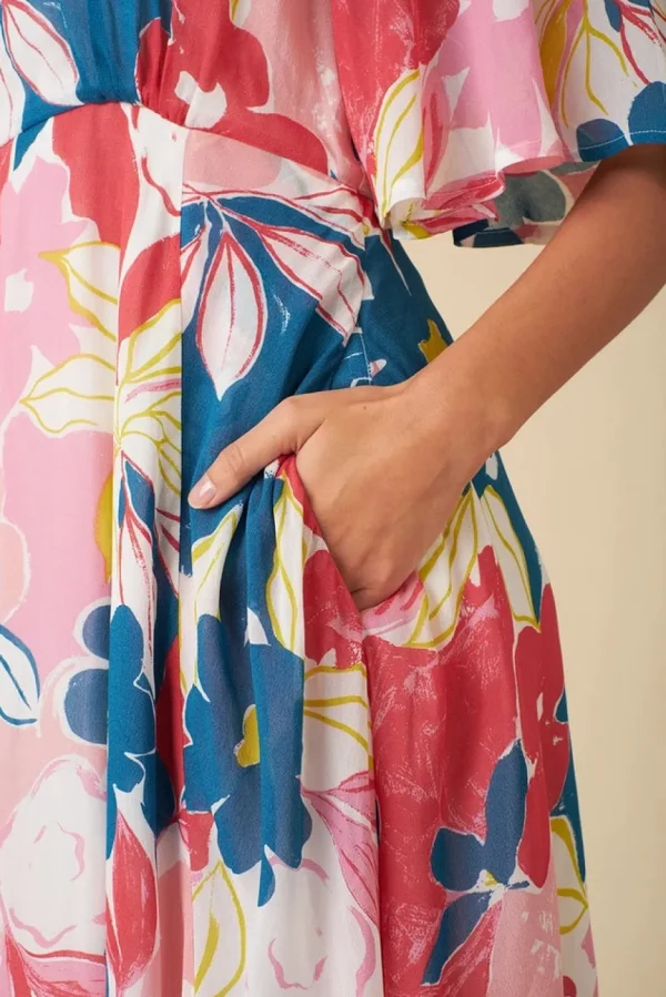 Ines Pink Isilah Floral Dress
