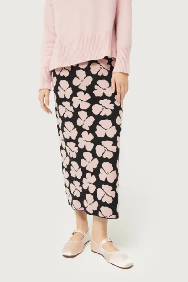 Jacinto Floral Print Jacquard Knit Skirt