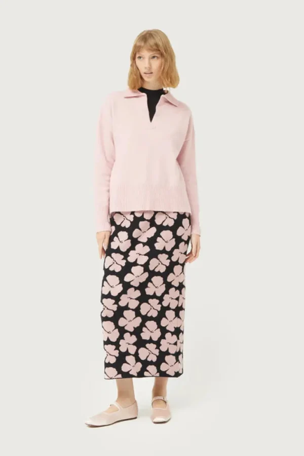 Jacinto Floral Print Jacquard Knit Skirt