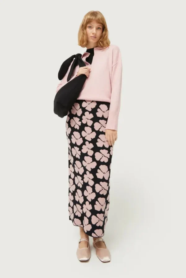 Jacinto Floral Print Jacquard Knit Skirt