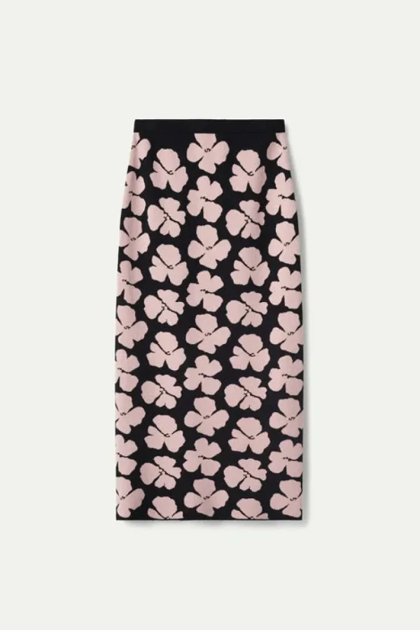 Jacinto Floral Print Jacquard Knit Skirt