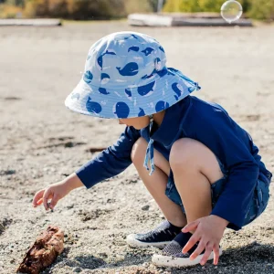 Kids Cotton Bucket Hats | Blue Whale