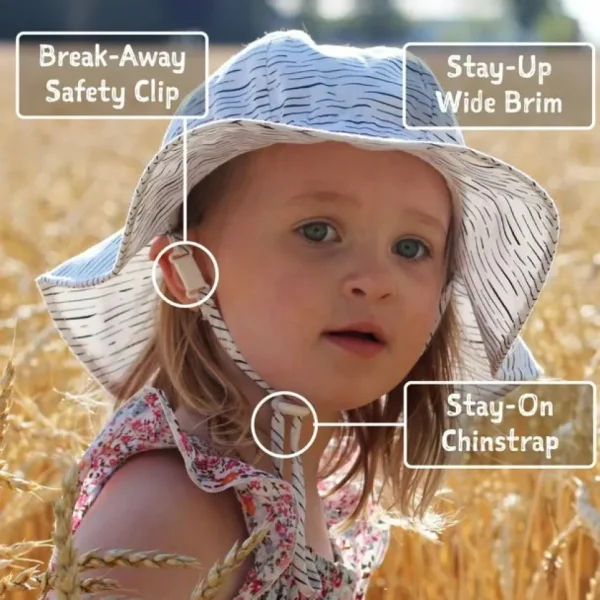 Kids Cotton Floppy Hat | Purple Stripes