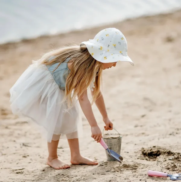 Kids Cotton Floppy Hats | Yellow Flower