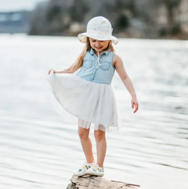 Kids Cotton Floppy Hats | Yellow Flower