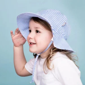 Kids Cotton Floppy Hats | Blue Stripes