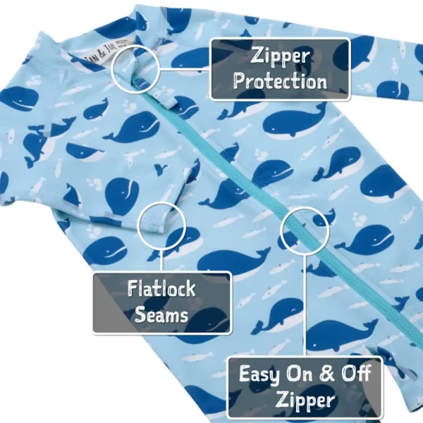 Kids One Piece UV Sun Suit | Blue Whale