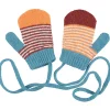 Kids' Patterned Lambswool Mittens - Siennae/Orange Stripe