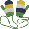 Kids' Patterned Lambswool Mittens - Navy/Electric Yellow