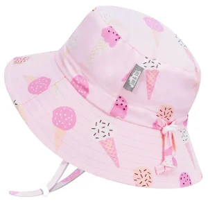 Kids Water Repellent Bucket Hats | Pink Ice Cream