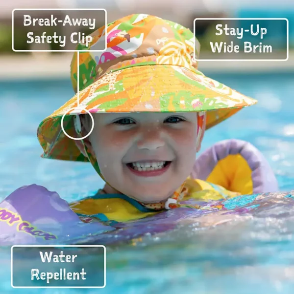 Kids Water Repellent Bucket Hats | Pink Strawberry