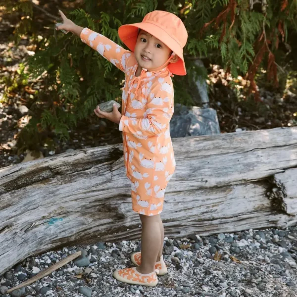 Kids Water Repellent Bucket Hat | Bright Orange