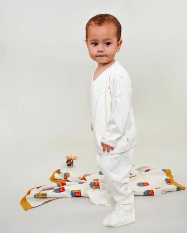 Kimono Top + Pants Set - Mushrooms Ivory