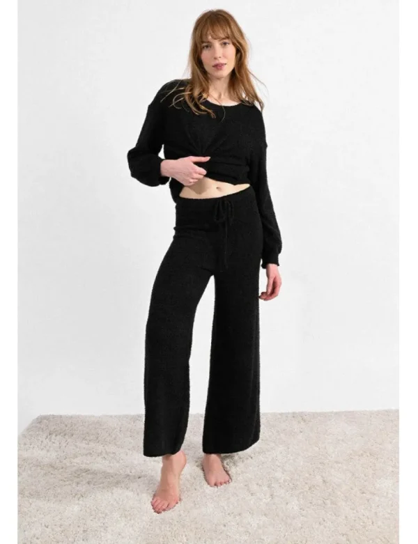 Knit Loungewear Pants - Black
