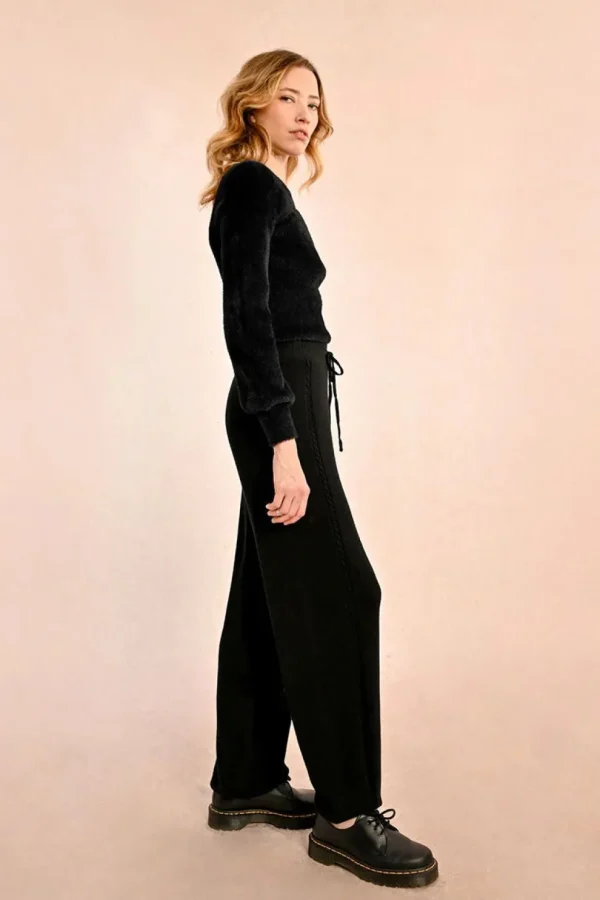 Knitted Loungewear Joggers - Black
