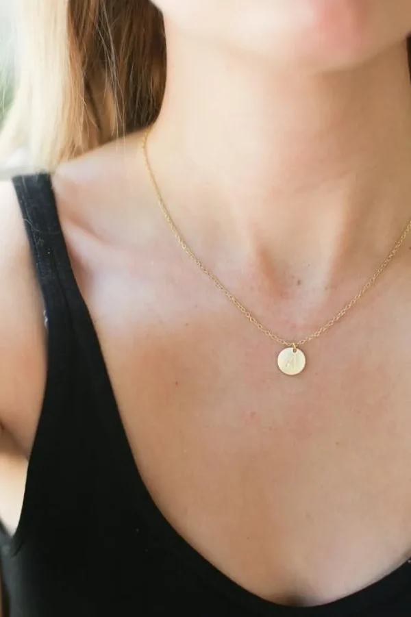Letter Disc Necklace