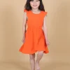 Linen Ruffle Open Back Dress