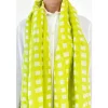 Linen Scarf - Blocks Lime