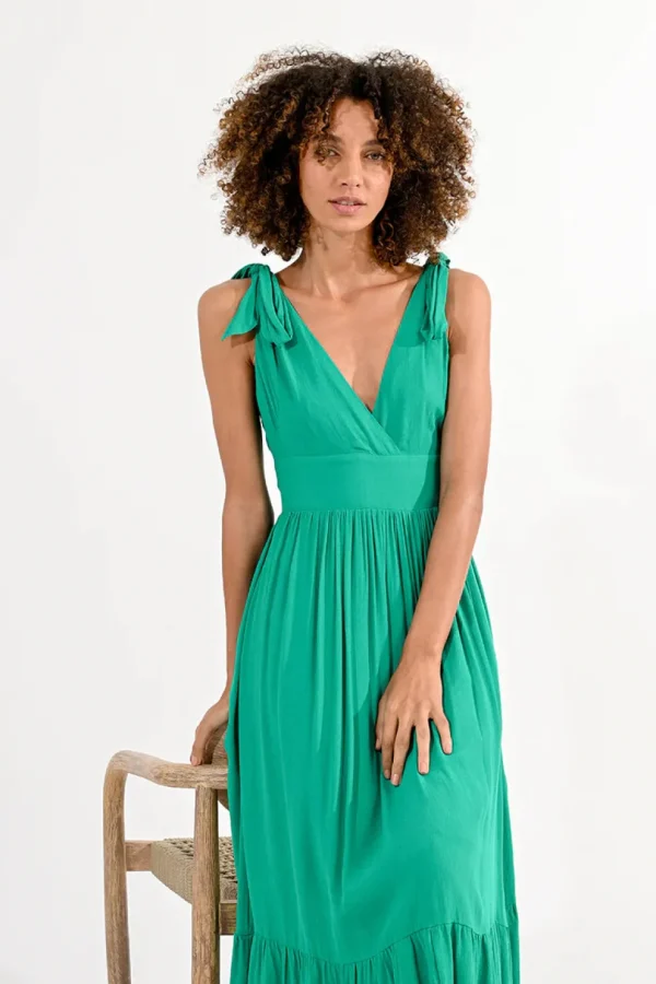 Long Dress with Knotted Straps