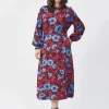 Long Floral Tie Front Dress