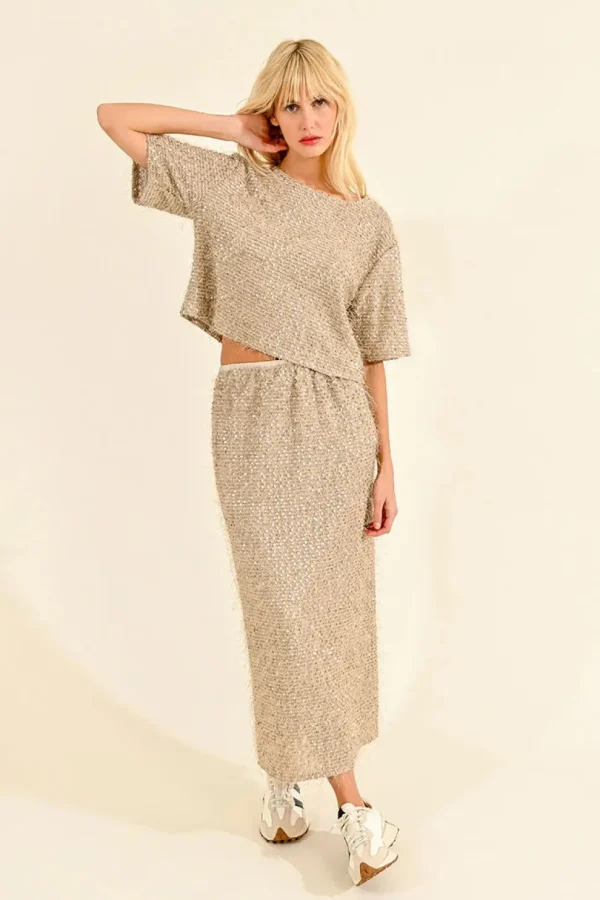 Long Sequin Skirt