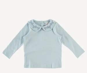 Long Sleeve Embroidered Peter Pan Tee