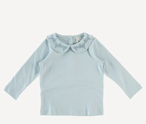 Long Sleeve Embroidered Peter Pan Tee