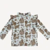Long Sleeve Little Ruffle Tee - Squirrels