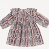 Long Sleeve V-Ruffle Dress - Jewel Rainbow