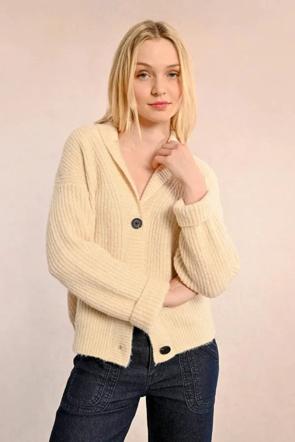 Loose Knited Cardigan - Cream