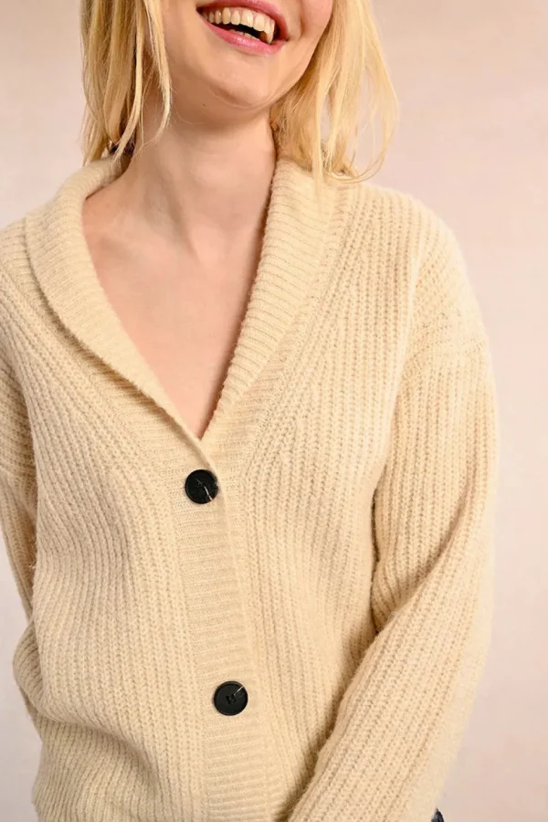 Loose Knited Cardigan - Cream