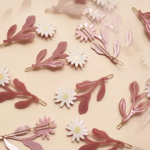 Marguerite Daisy Flower Barrette Set