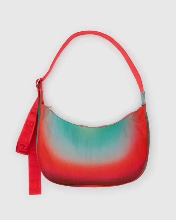 Medium Nylon Baggu Crescent Bag - Rain