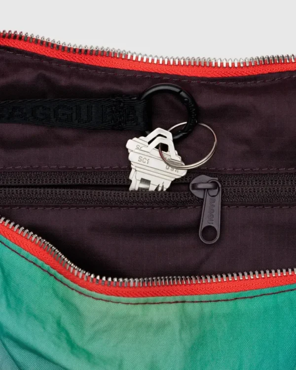 Medium Nylon Baggu Crescent Bag - Rain
