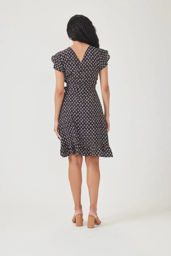 Midi Wrap Dress - Tree Print