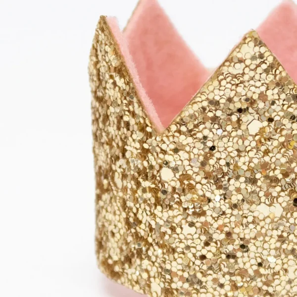 Mini Gold Glitter Crown Hair Clip