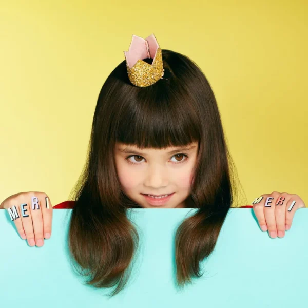 Mini Gold Glitter Crown Hair Clip