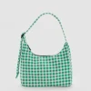 Mini Nylon Shoulder Bag - Green Gingham