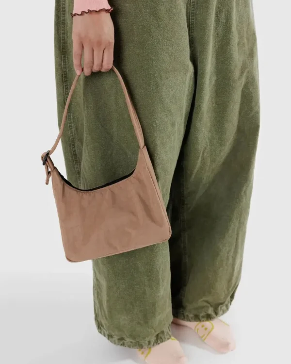 Mini Nylon Shoulder Bag - Cocoa
